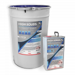 Product photo of PICS High Solids Sealant showing both the 25L drum and 5L tin together in a white studio setting