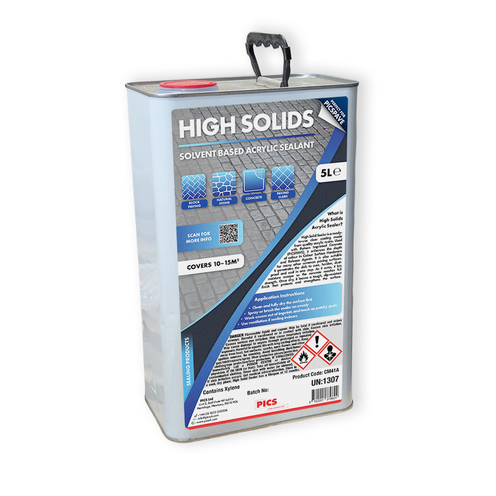 Product image of a 5L tin of PICS High Solid Sealant Solvent Based Acrylic Sealer