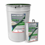 Product photo of PICS Low Solids Sealant showing both the 25L drum and 5L tin together in a white studio setting